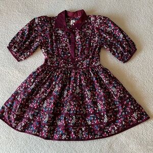 Maeve Burgundy Floral  puff  sleeve women’s Dress